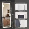White 64-inch Full Length Floor Mirror with Stand and LED Light Strip