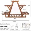 Solid Wood Triangular 6-Shelf Indoor Outdoor Flower Pot Plant Stand