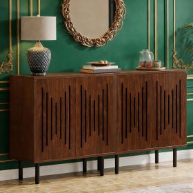 Sideboard Buffet, Set of 2 Storage Cabinet with Adjustable Shelves