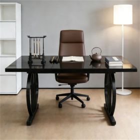 160 Cm Rectangular Dining Table for 4-6 People Modern Country Style with Metal Frame - Compact Space Saving Design