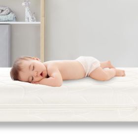 Crib Mattress, Dual-Sided Toddler And Baby Mattress With Washable Airfiber Insert And Removable Cover, 1 0 0 Breathable, Organic Cotton 5 Firm Fi (Option: WHITE)