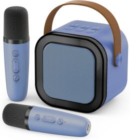 Mini Karaoke Machine for Kids Adults, 2026 TOP Birthday Gifts for Girls Boys 3,4,5,6,7,8+Year Old Toddler Toys (Color: Blue 2 Mics)