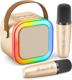 Mini Karaoke Machine for Kids Adults, 2026 TOP Birthday Gifts for Girls Boys 3,4,5,6,7,8+Year Old Toddler Toys (Color: Gold)