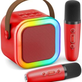 Mini Karaoke Machine for Kids Adults, 2026 TOP Birthday Gifts for Girls Boys 3,4,5,6,7,8+Year Old Toddler Toys (Color: Red)