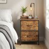 2 Drawer Fabric Dresser with Steel Frame and MDF Top Non Woven Storage Chest Nightstand Organizer for Bedroom Closet and Entryway