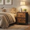 2 Drawer Fabric Dresser with Steel Frame and MDF Top Non Woven Storage Chest Nightstand Organizer for Bedroom Closet and Entryway