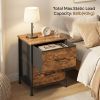 2 Drawer Fabric Dresser with Steel Frame and MDF Top Non Woven Storage Chest Nightstand Organizer for Bedroom Closet and Entryway